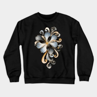 Silver-Grey Flower Crewneck Sweatshirt